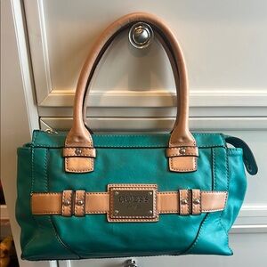 GUESS Teal and Tan Women's Bag